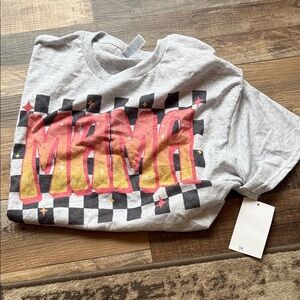 NWT Gray Checkered graphic tee!